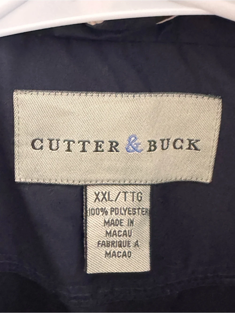 Cutter & Buck Navy Full Zip Windbreaker Jacket XXL Golf Lightweight